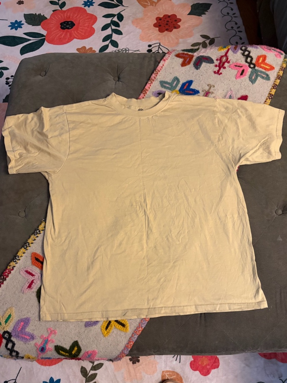 Mens Pale Tan Crew Neck T-Shirt
